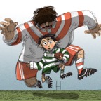 Fighting for the football